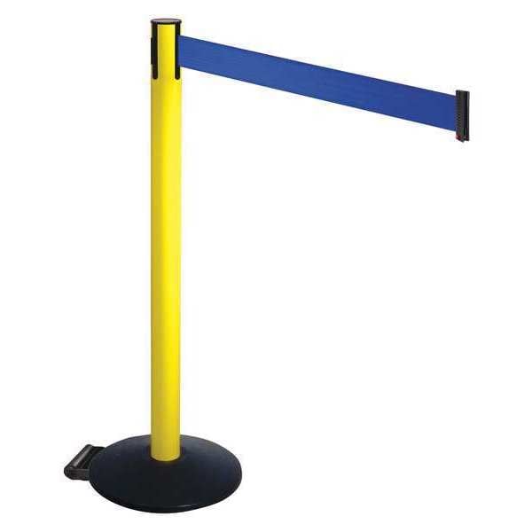Barrier Post, Black, Blue Belt, w/Wheels