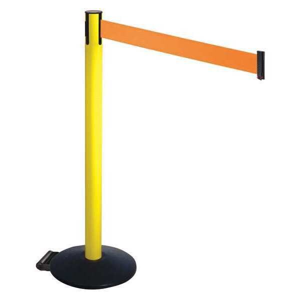 Barrier Post, Black, Orange Belt, w/Wheels