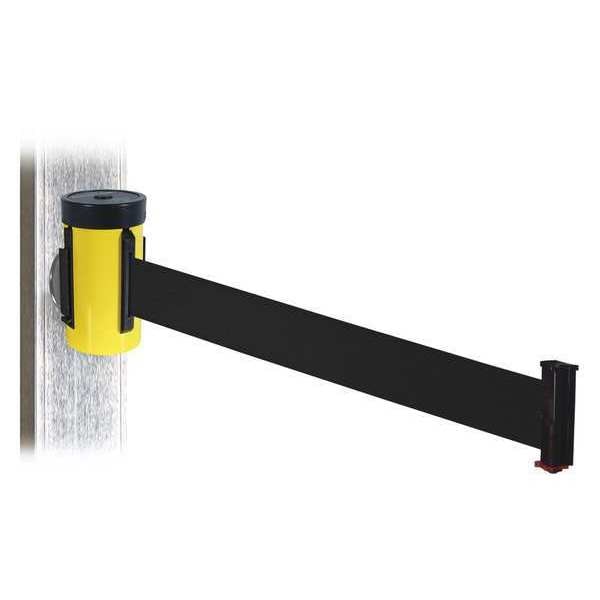 Belt Barrier, Ylw, Magnet, Blk Belt, 10ft. L