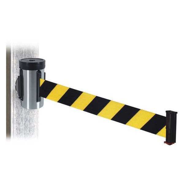 Belt Barrier, Satin SS, Blk/Yl Belt, 10ft.L