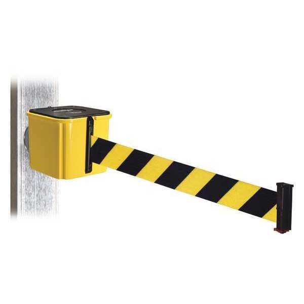Belt Barrier, Ylw, Black/Ylw Belt, 25 ft. L