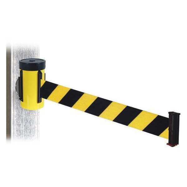 Belt Barrier, Ylw, Black/Ylw Belt, 10 ft. L