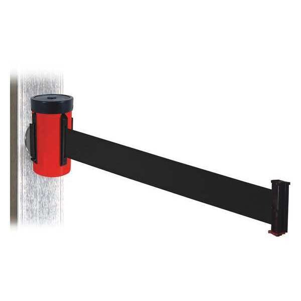 Belt Barrier, Red, Magnet, Blk Belt, 10ft. L