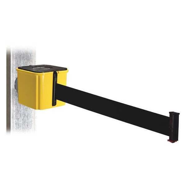 Belt Barrier, Ylw, Magnet, Blk Belt, 15ft. L