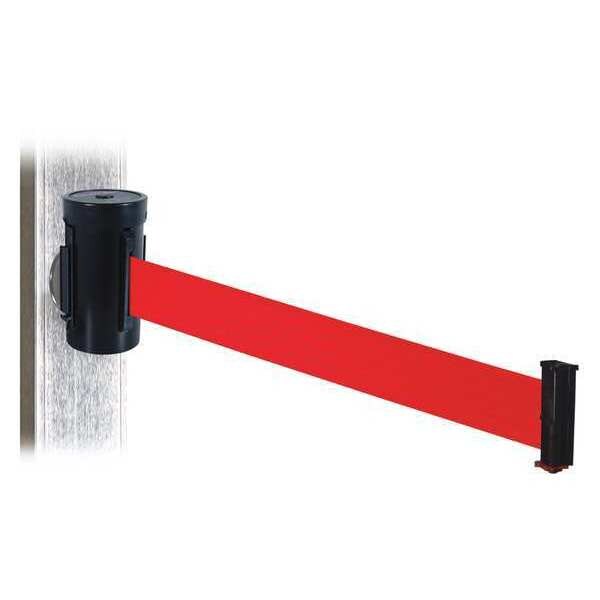 Belt Barrier, Blk, Magnet, Red Belt, 10ft. L