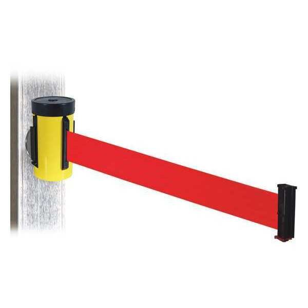 Belt Barrier, Ylw, Magnet, Red Belt, 10ft. L