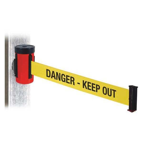 Belt Barrier, Red, Magnet, 10 ft. Belt L