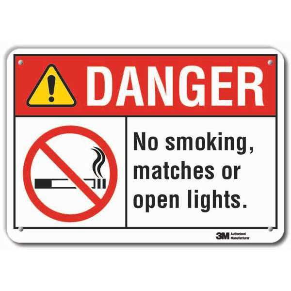 Reflective No Smoking Danger Sign, 7