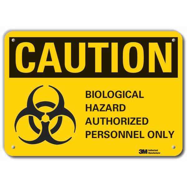 Biohazard Sign, Black/Yellow, 10 in. H