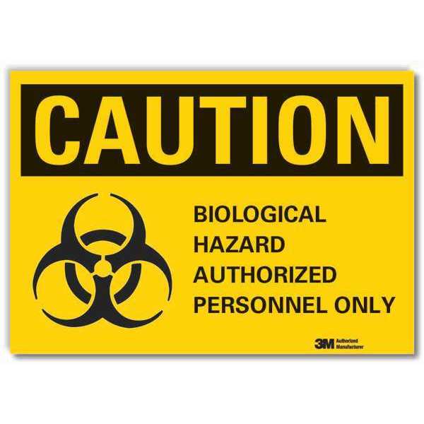 Biohazard Sign, Black/Yellow, 5 in. H