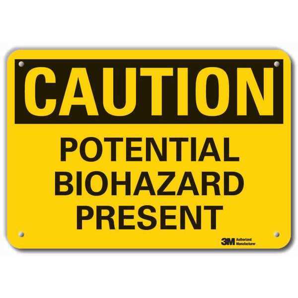 Caution Sign, 10 in H, 14 in W, Plastic, Horizontal Rectangle, English, LCU3-0311-NP_14x10
