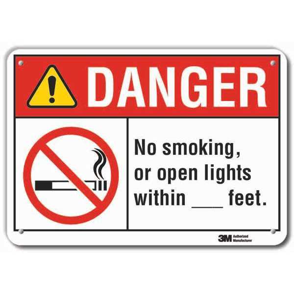 Reflective No Smoking Danger Sign, 7
