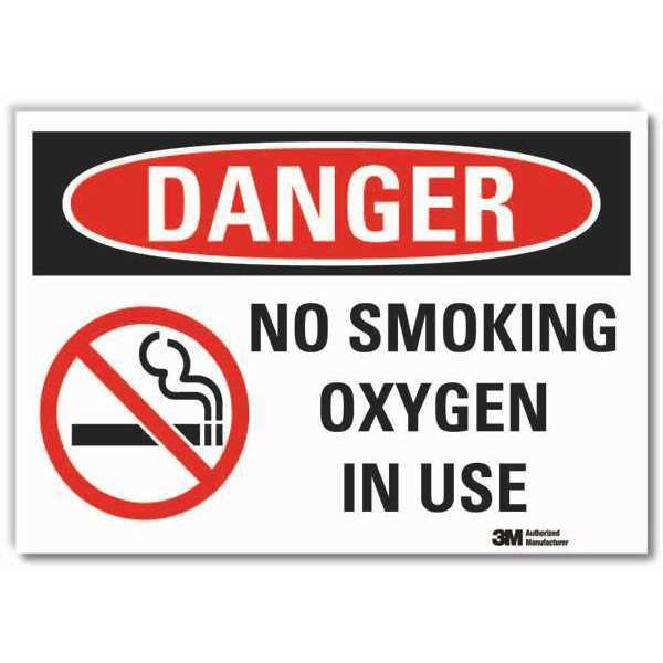 No Smoking Sign, 10 in Height, 14 in Width, Reflective Sheeting, Horizontal Rectangle, English