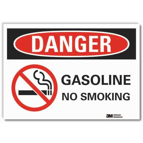 No Smoking Sign, 5 in Height, 7 in Width, Reflective Sheeting, Horizontal Rectangle, English