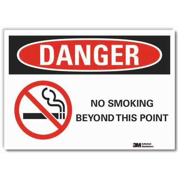 No Smoking Danger Reflective Label, 10