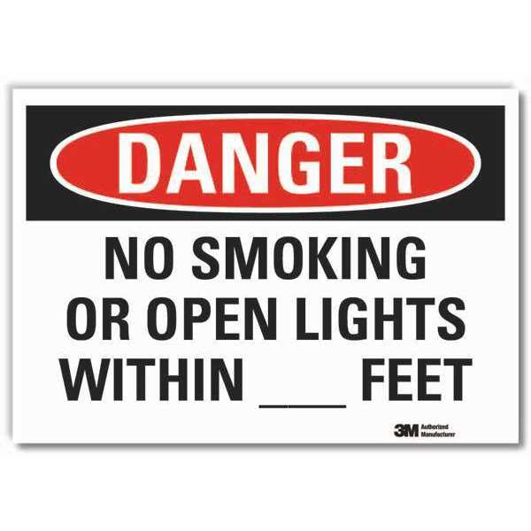 No Smoking Danger Reflective Label, 10