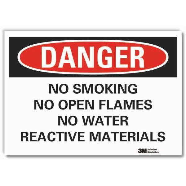 No Smoking Danger Reflective Label, 10