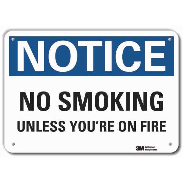 Reflective No Smoking Notice Sign, 10