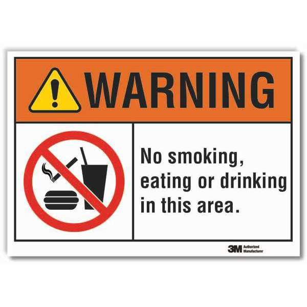 No Smoking Warning Reflective Label, 10 in Height, 14 in Width, Reflective Sheeting, English