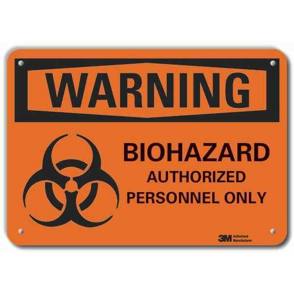 Biohazard Sign, Black/Orange, 10 in. H