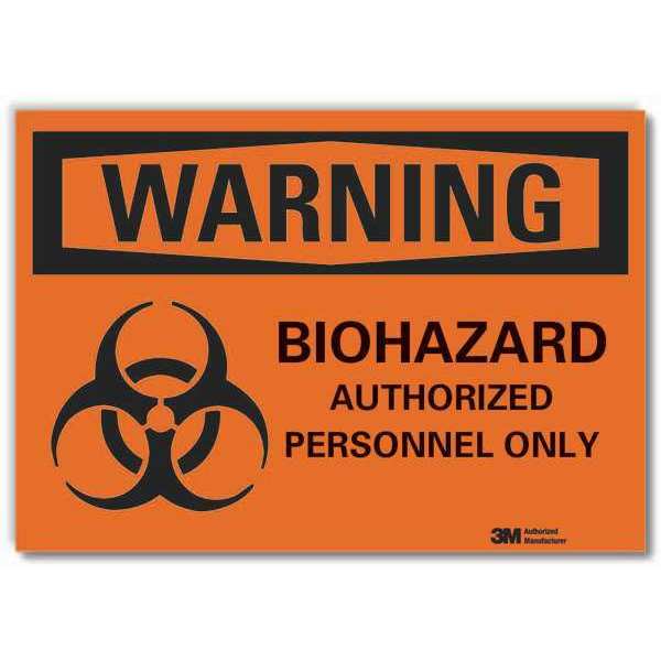 Biohazard Sign, Black/Orange, 3-1/2 in. H