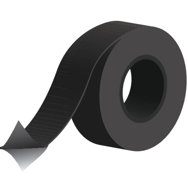 Fiberglass Fabric, 108 ft L, 3 in W, 0.006 in Thick, Silicone Adhesive Backing, Black