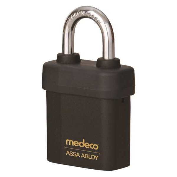 Padlock, Keyed Different, Partially Hidden Shackle, Square Brass Body, Boron Shackle, 5/16 in W