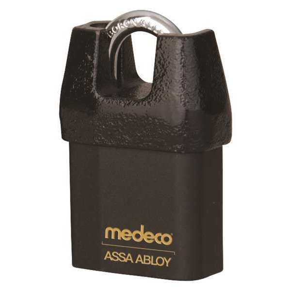 Padlock, Keyed Different, Partially Hidden Shackle, Square Brass Body, Boron Shackle, 5/16 in W