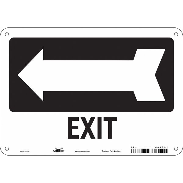 Safety Sign, 7 in x 10 in, Polyethylene