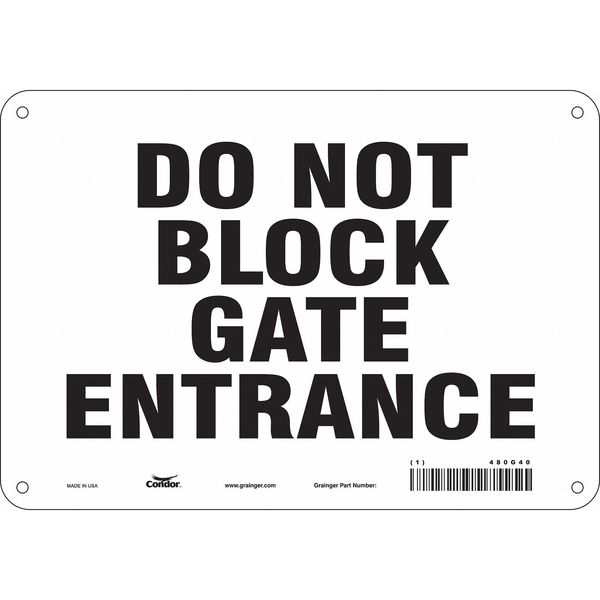 Safety Sign, 7 in Height, 10 in Width, Polyethylene, Vertical Rectangle, English, 480G40