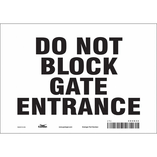 Safety Sign, 7 in Height, 10 in Width, Vinyl, Vertical Rectangle, English, 480G42