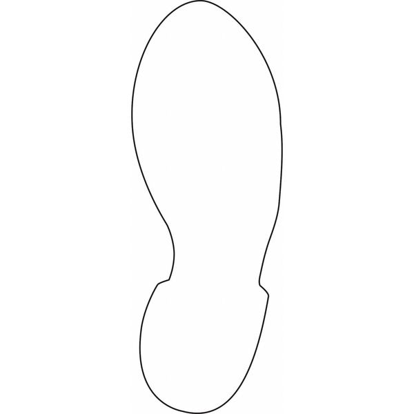 Safety Sign, 8 1/4 in Height, 3 in Width, Glow Vinyl, Footprint, English