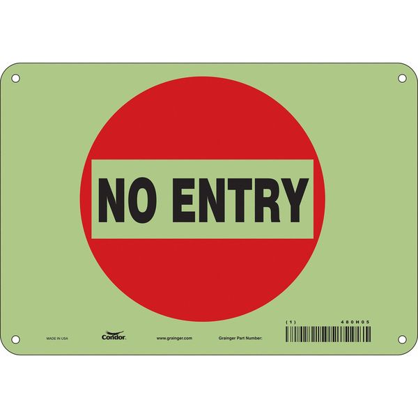 Safety Sign, 7 in Height, 10 in Width, Glow Vinyl, Vertical Rectangle, English