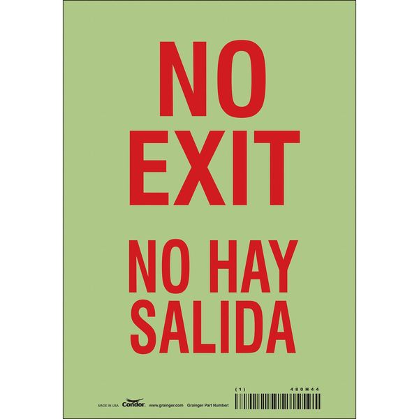 Safety Sign, 10 in x 7 in, Glow Vinyl