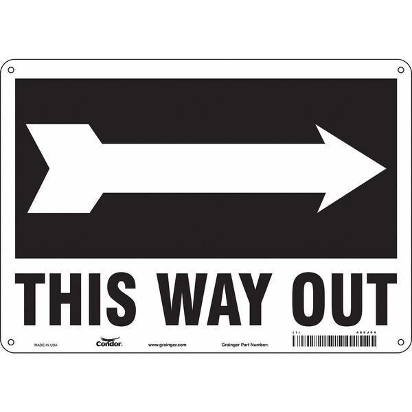 Safety Sign, 10 in Height, 14 in Width, Polyethylene, Horizontal Rectangle, English, 480J94