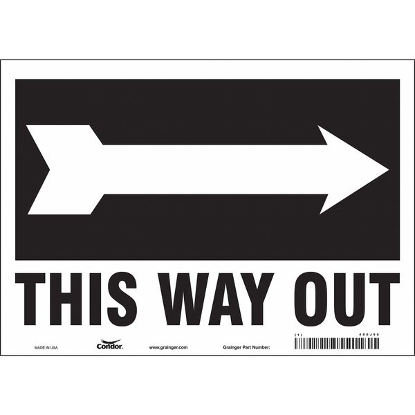Safety Sign, 10 in Height, 14 in Width, Vinyl, Horizontal Rectangle, English, 480J96