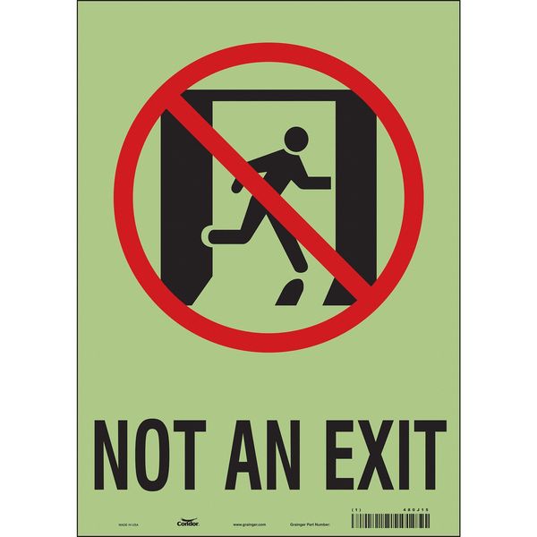 Safety Sign, 14 in x 10 in, Glow Vinyl