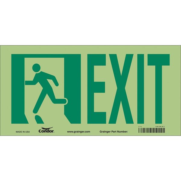 Safety Sign, 7 in x 15 in, Glow Vinyl
