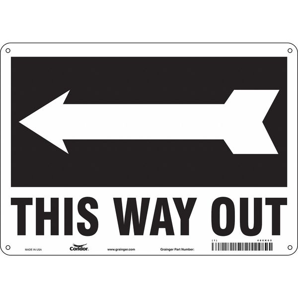 Safety Sign, 10 in Height, 14 in Width, Polyethylene, Horizontal Rectangle, English, 480K05