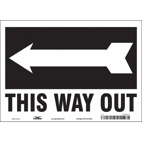 Safety Sign, 10 in Height, 14 in Width, Vinyl, Horizontal Rectangle, English, 480K07