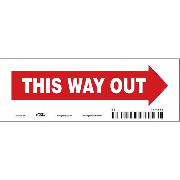 Safety Sign, 3 1/2 in H, 10 in W, Vinyl, Vertical Rectangle, English, 480K16