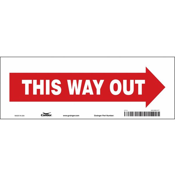 Safety Sign, 5 in H, 14 in W, Vinyl, Vertical Rectangle, English, 480K17