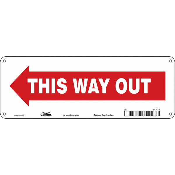 Safety Sign, 5 in H, 14 in W, Polyethylene, Vertical Rectangle, English, 480K25