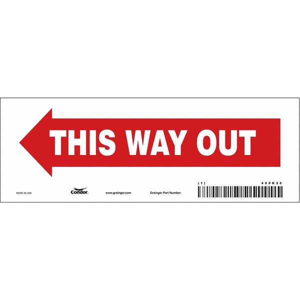 Safety Sign, 3 1/2 in H, 10 in W, Vinyl, Vertical Rectangle, English, 480K26