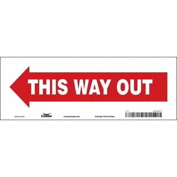 Safety Sign, 5 in H, 14 in W, Vinyl, Vertical Rectangle, English, 480K27