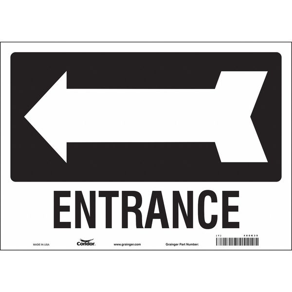 Safety Sign, 10 in Height, 14 in Width, Vinyl, Horizontal Rectangle, English, 480K39