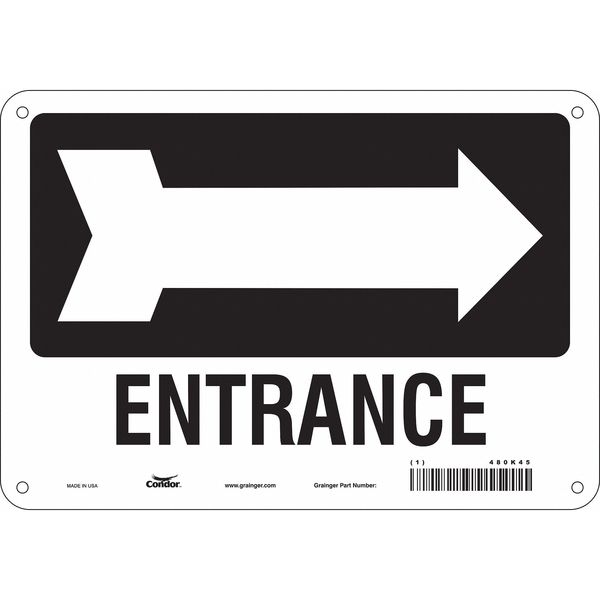 Safety Sign, 7 in Height, 10 in Width, Polyethylene, Vertical Rectangle, English, 480K45