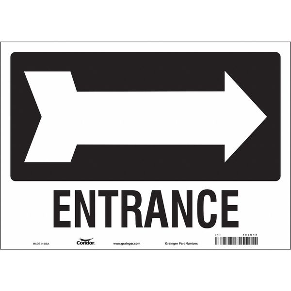 Safety Sign, 10 in Height, 14 in Width, Vinyl, Horizontal Rectangle, English, 480K48