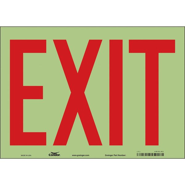Safety Sign, 10 inx14 in, Glow Vinyl