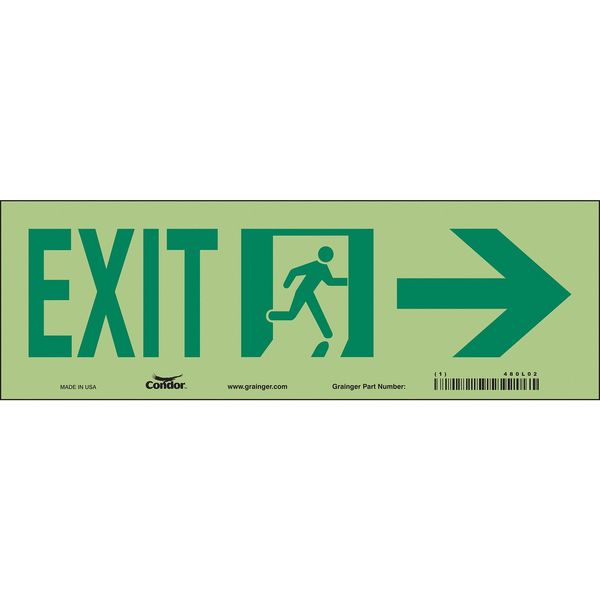 Safety Sign, 7 in x 21 in, Glow Vinyl